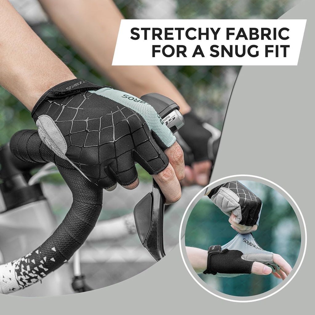 Bike Gloves MTB Road Cycling Gloves SBR Anti-Slip Breathable | Foam & Lycra Mesh, Silicone Grip & Shock-Absorb for Men Women, Reduces Fatigue, for Commuting, Driving, Exercising, Running