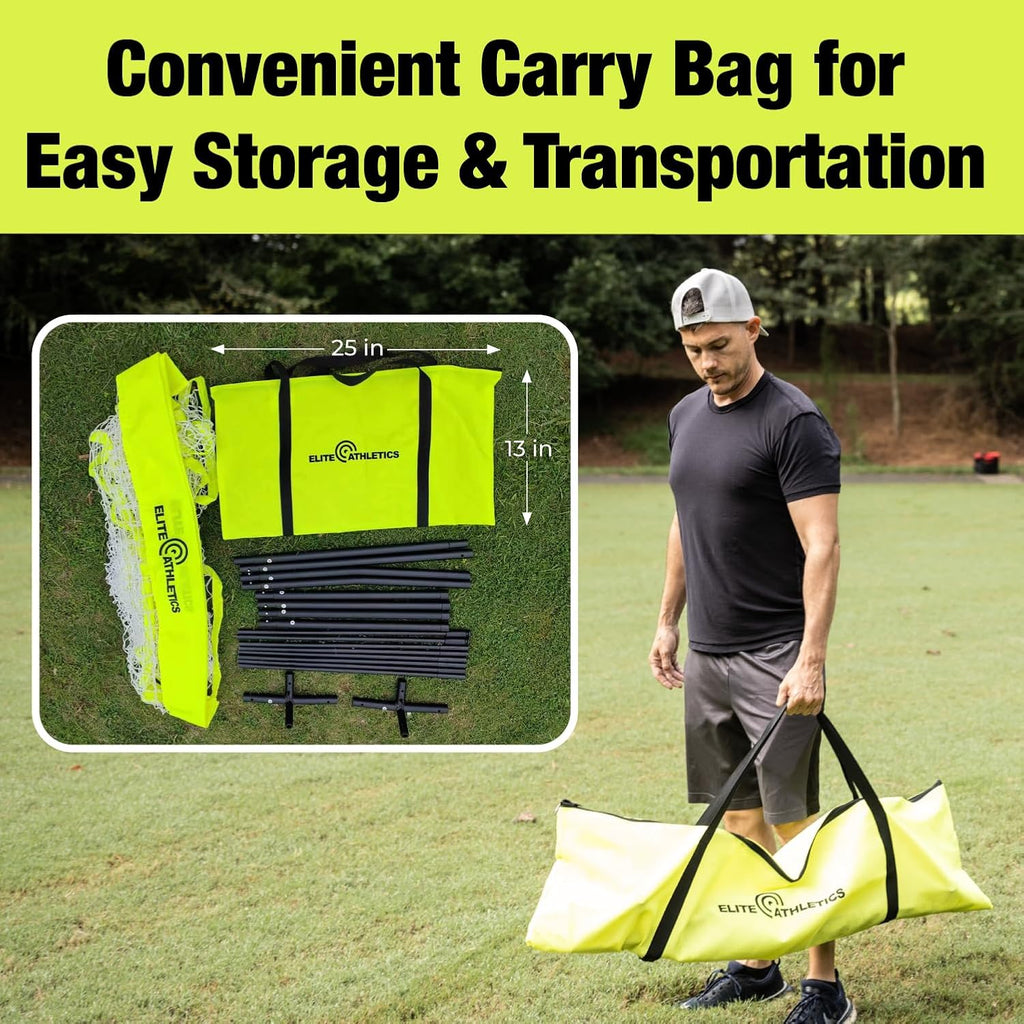 7X7 Ft Baseball and Softball Practice Net with Bow Frame | Includes Strike Zone Target and Carry Case. Bow Frame Sets up Fast for Hitting and Pitching Practice in the Yard or Field.