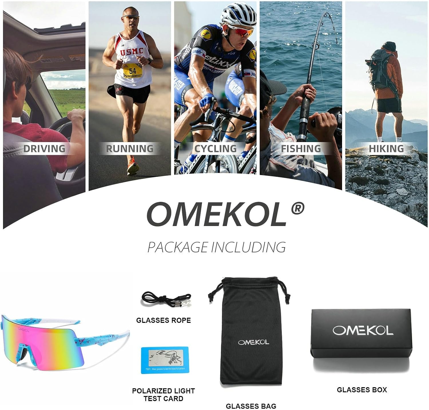 Two Sizes for Adults and Youth Polarized Sunglasses Men Women Outdoor Sport Baseball Glasses UV400 Cycling Eyewear