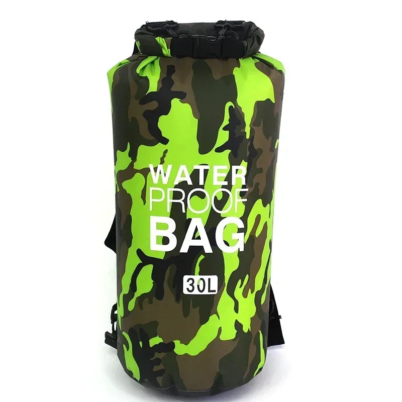 30L Outdoor Camouflage Waterproof Dry Bags Portable Rafting Diving Dry Bag Sack PVC Swimming Bags for River Trekking