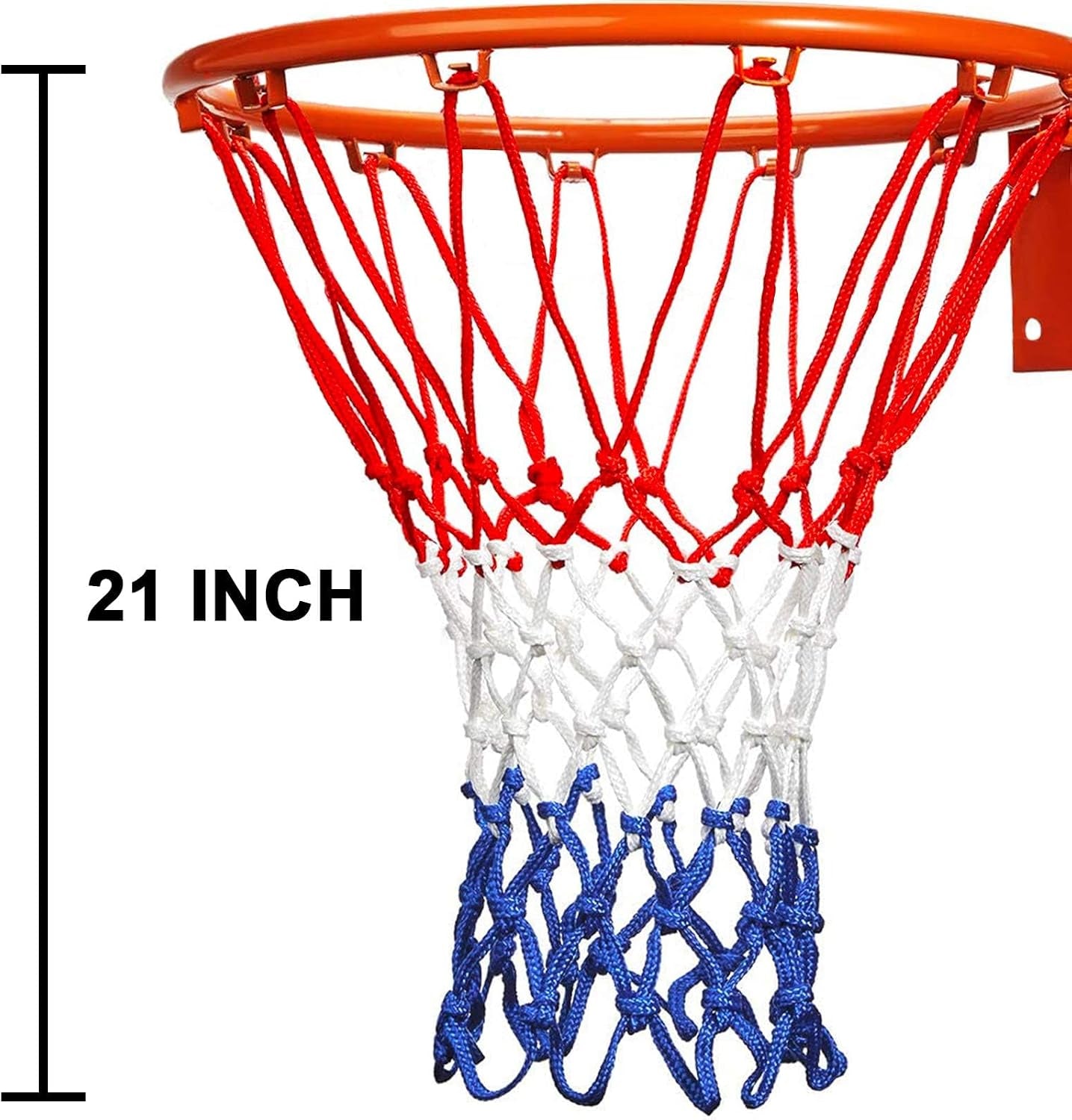 Basketball Net Replacement,12 Loops Professional Heavy Duty Net | 6.88 Oz Red White and Blue Net, Suitable for Outdoor Standard 12 Loops Basketball Hoop