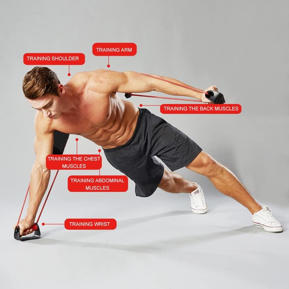 Stable Push up Bars Resistance Band Power Push up plus with 24 Resistance Levels Training Back, Shoulder, Chest and Arm Muscles Equipment