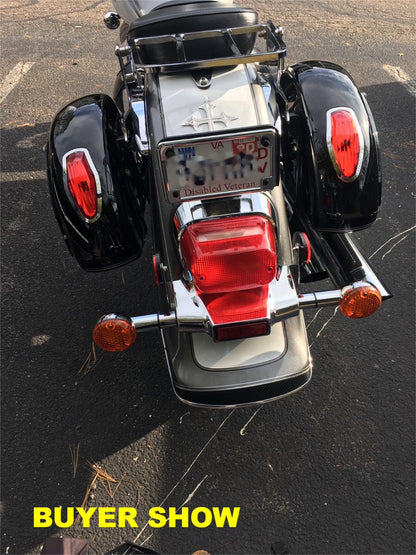 Universal Motorcycle Saddle Bags W/ Lights &amp; Locks Fit Motorcycle Crusier Honda Yamaha Harley Suzuki Kawasaki