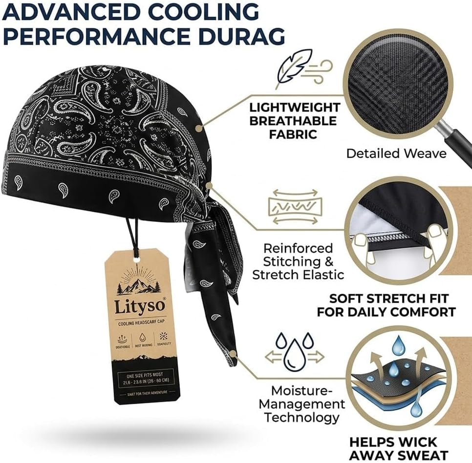 Elastic Cycling Sports Cap Skull Caps Bandana Stretch Cooling Headscarf Paisley Cool Helmet Wrap Pirate Scarves Hat