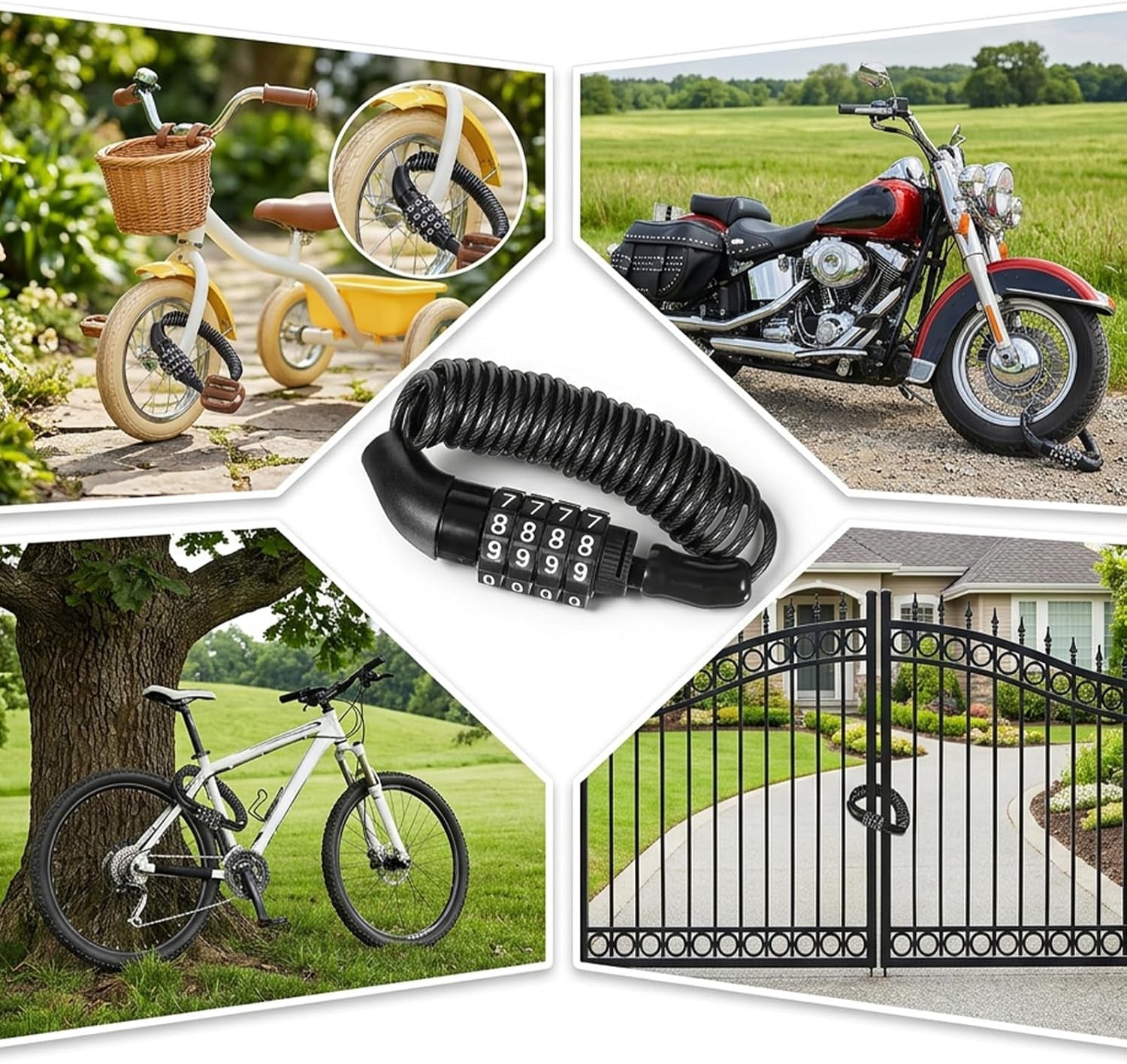 2 Pack Mini Retractable Cable Lock with Code, Small Snowboard Bike Lock with 4 Digit Combination, Travel Wire Padlock for Motorcycle Helmet Luggage Suitcase anti Theft Ski Backpack Outdoor