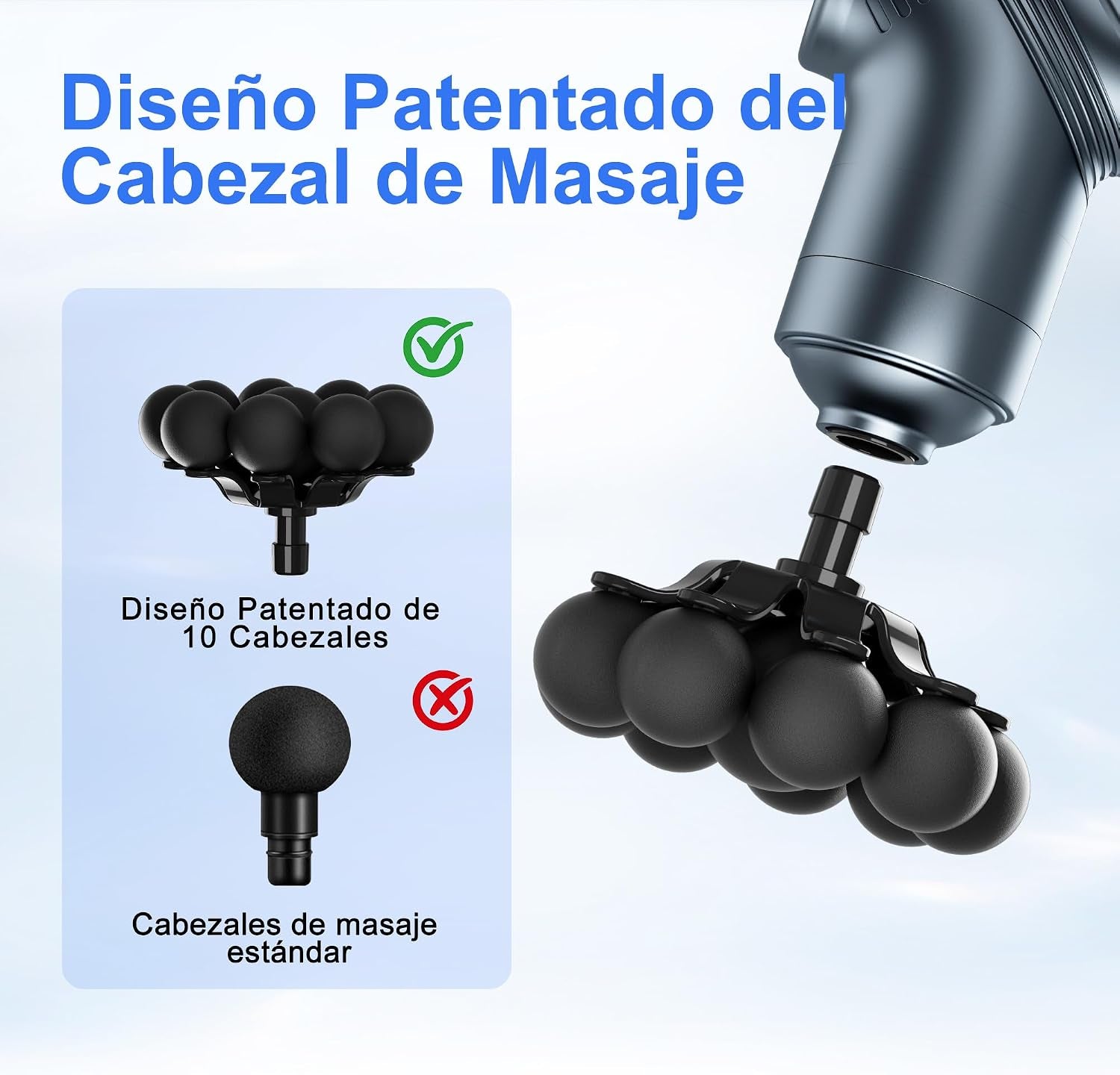 Massage Gun Deep Tissue Mini Muscle Back Massager for Pain Relief | Silent Mini Muscle Massager with 9 Massages Heads Birthday Gifts for Men Women Dad Him (Blue)