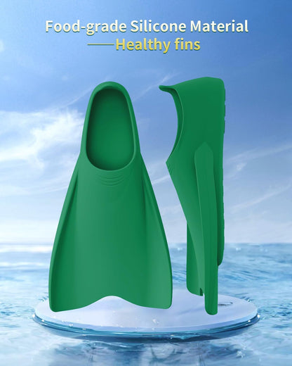 Streamlined Swimming Fins,Training Short Flippers,Silic