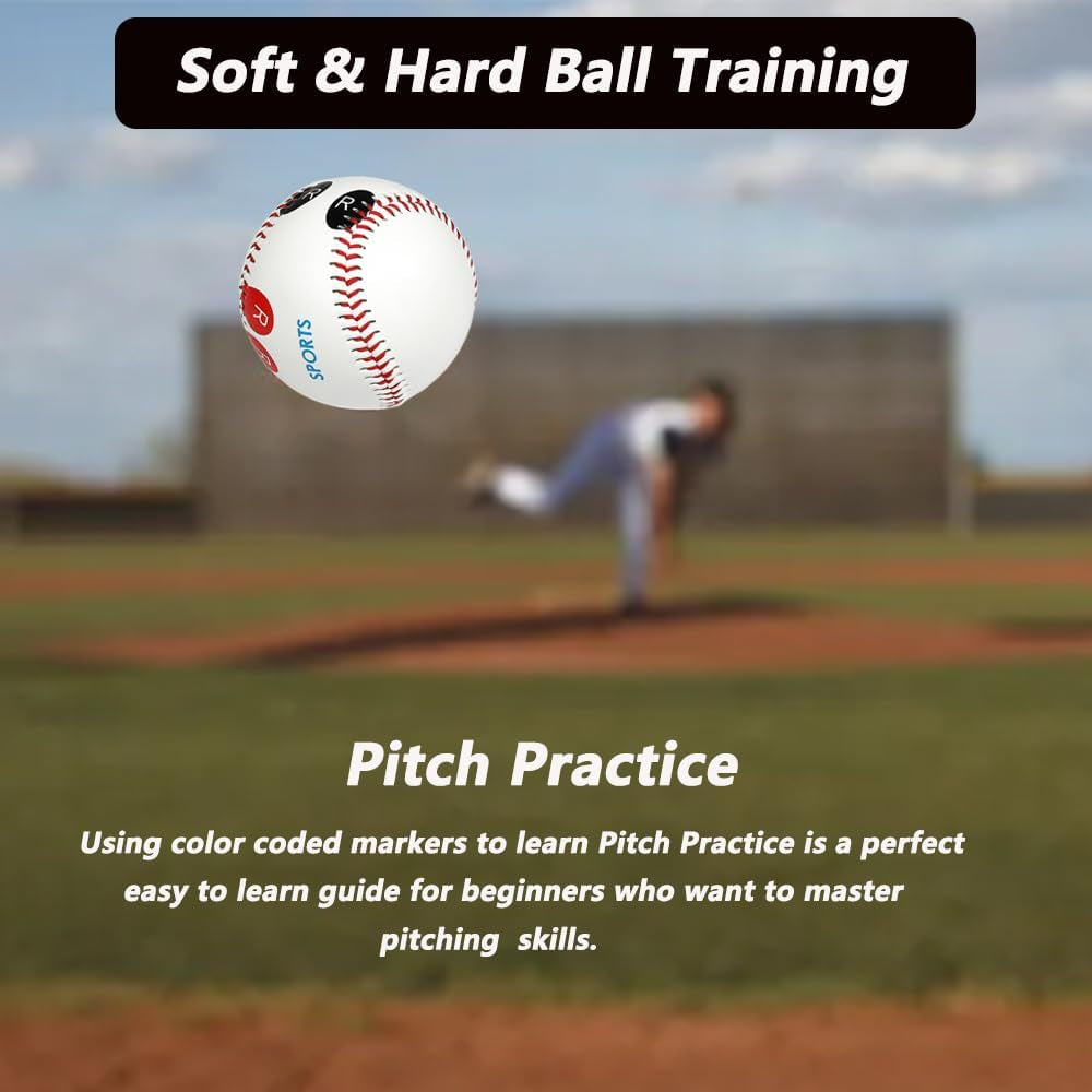 2 PCS Pitch Practice,Training Baseball Pitching Grip Pitch Practice,Finger Placement Markers Baseball Training Equipment for Teenagers Beginners to Learn Multiple Baseball Grips.-Soft/Hard