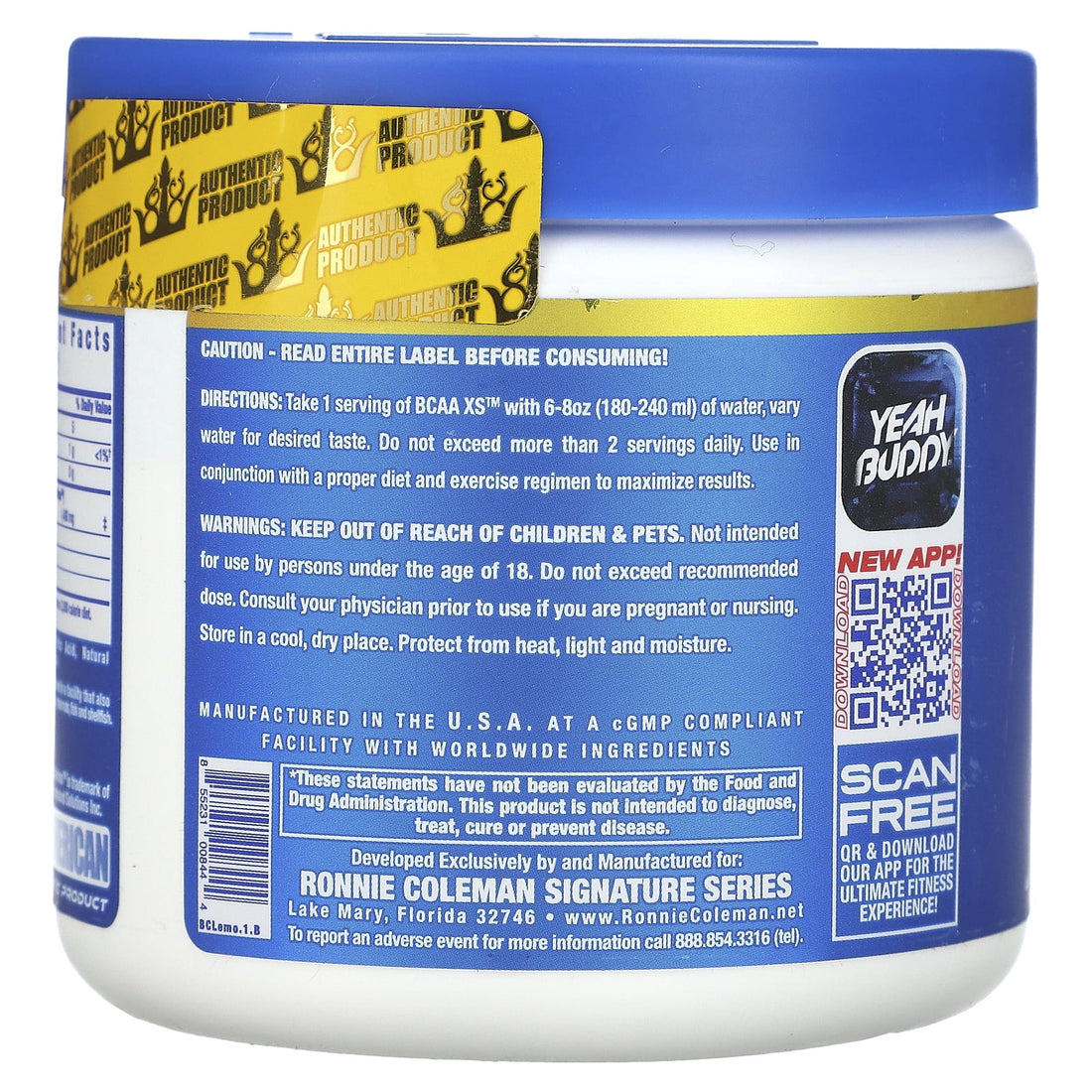 Ronnie Coleman Vital Edition, BCAA XS, Lemonade, 6.67 Oz (189 G)