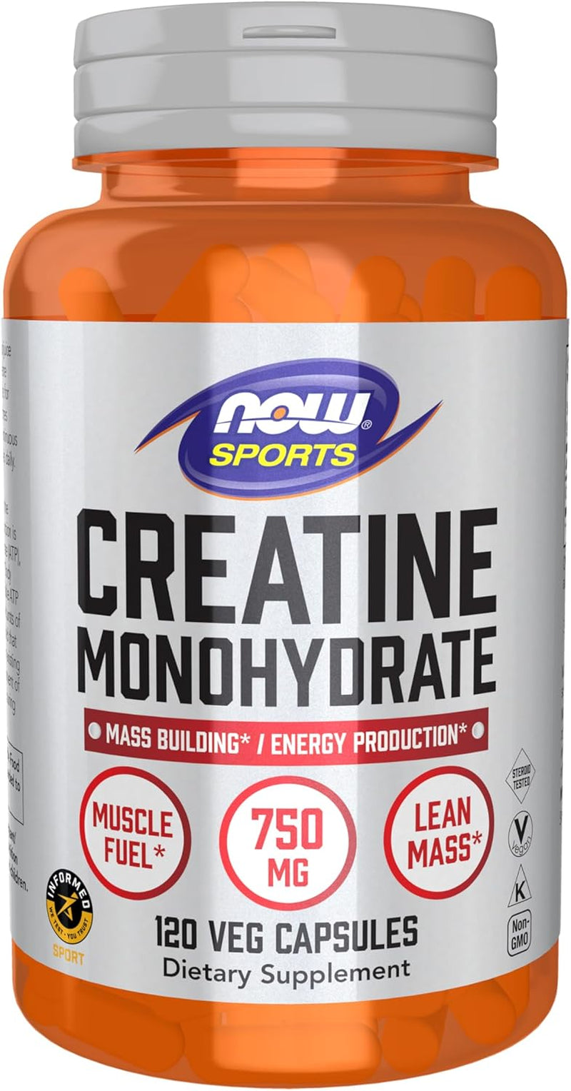 Sports Nutrition, Creatine Monohydrate 750 Mg, Mass Building*/Energy Production*, 120 Veg Capsules