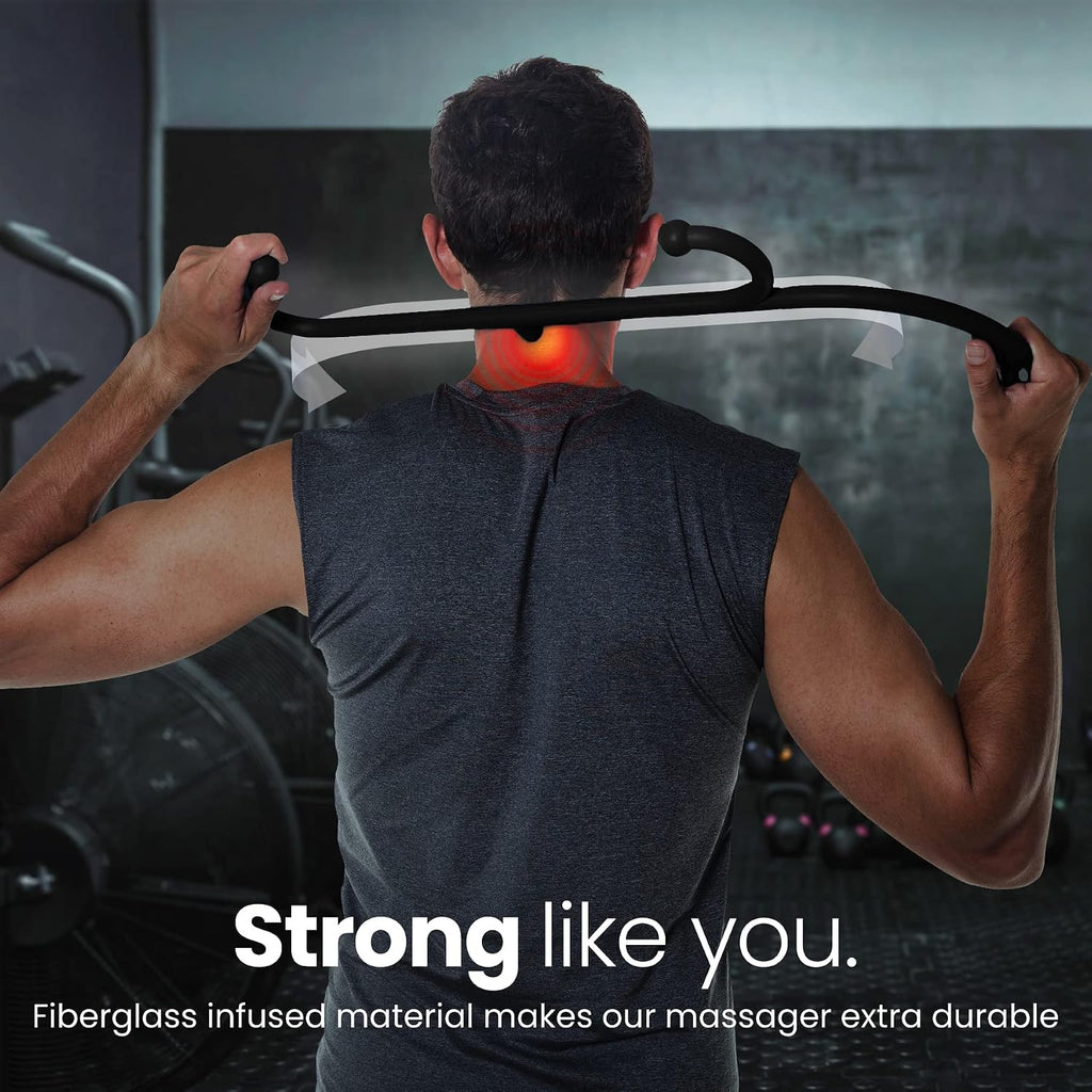 Back Massager Trigger Point Cane, Deep Tissue Back Neck Massager Black | Pain Relief Tool, Reaches between Shoulder Blades, Bpa-Free, Trigger Point Massage Tool for Full Body, Shoulders, Legs