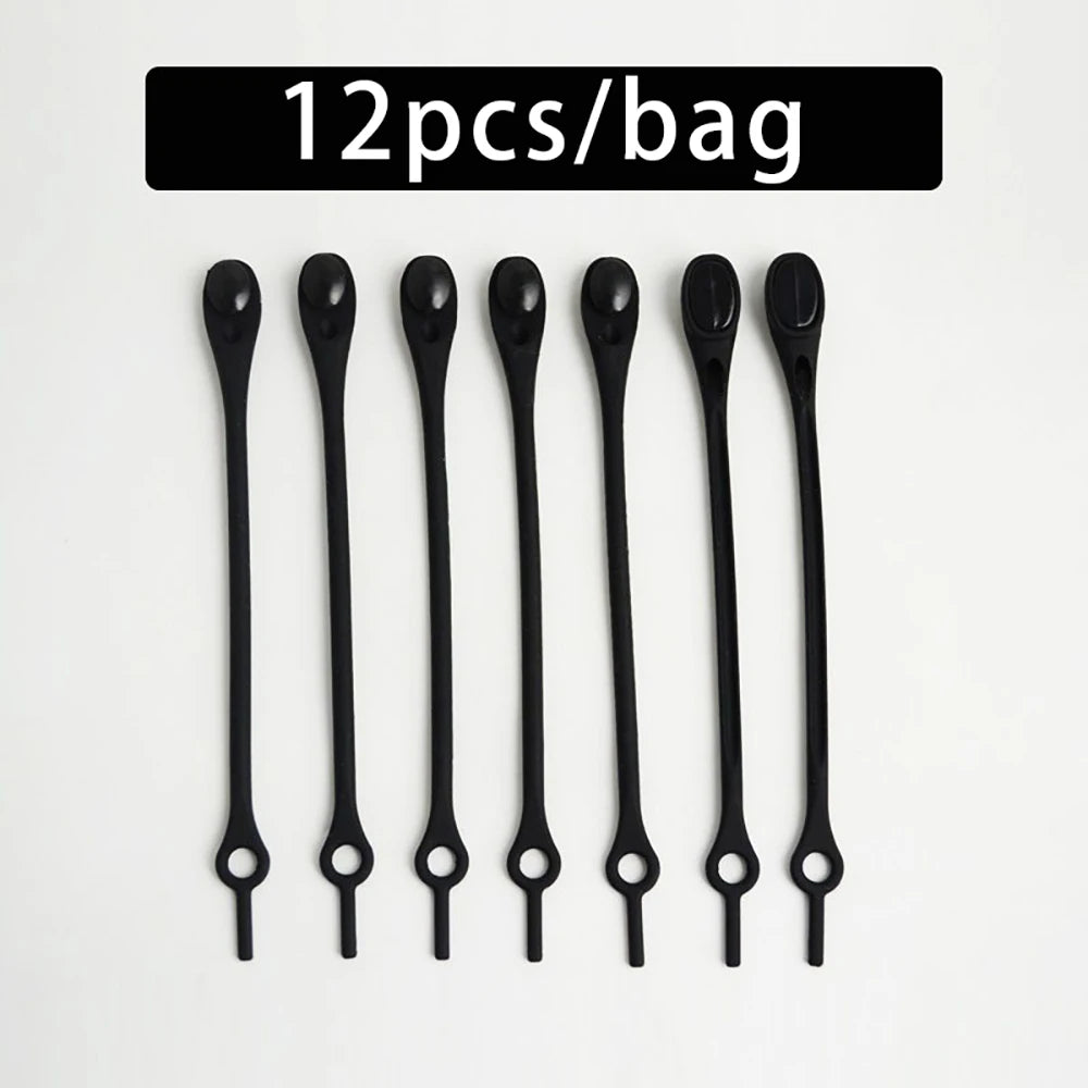 12Pcs Stretch Silicone Shoelaces No Tie Shoe Laces Elastic Laces Sneakers Adults Kids Lazy Shoelace for Shoes Rubber Zapatillas