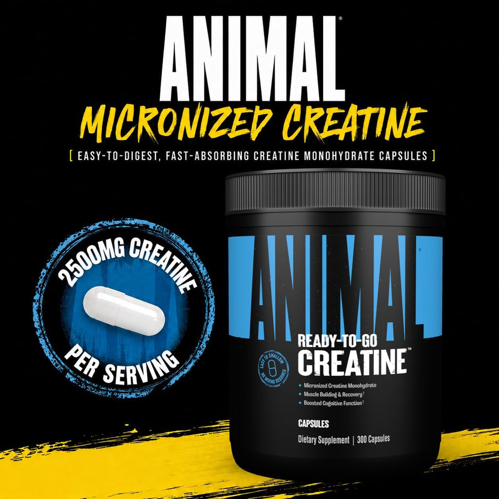 Micronized Creatine Monohydrate Capsules - 300 Caps, 2500Mg per Serving to Support Muscle Growth, Endurance, ATP Production, Cognitive Function, Strength, Recovery, and Delay Muscle Fatigue