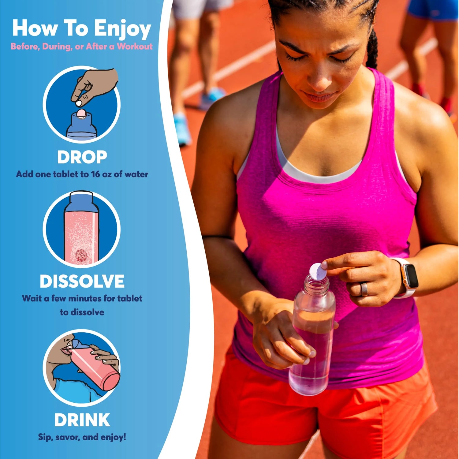 Sport Electrolyte Hydration Drink Mix Tablets, Mixed Flavors, 30 Servings