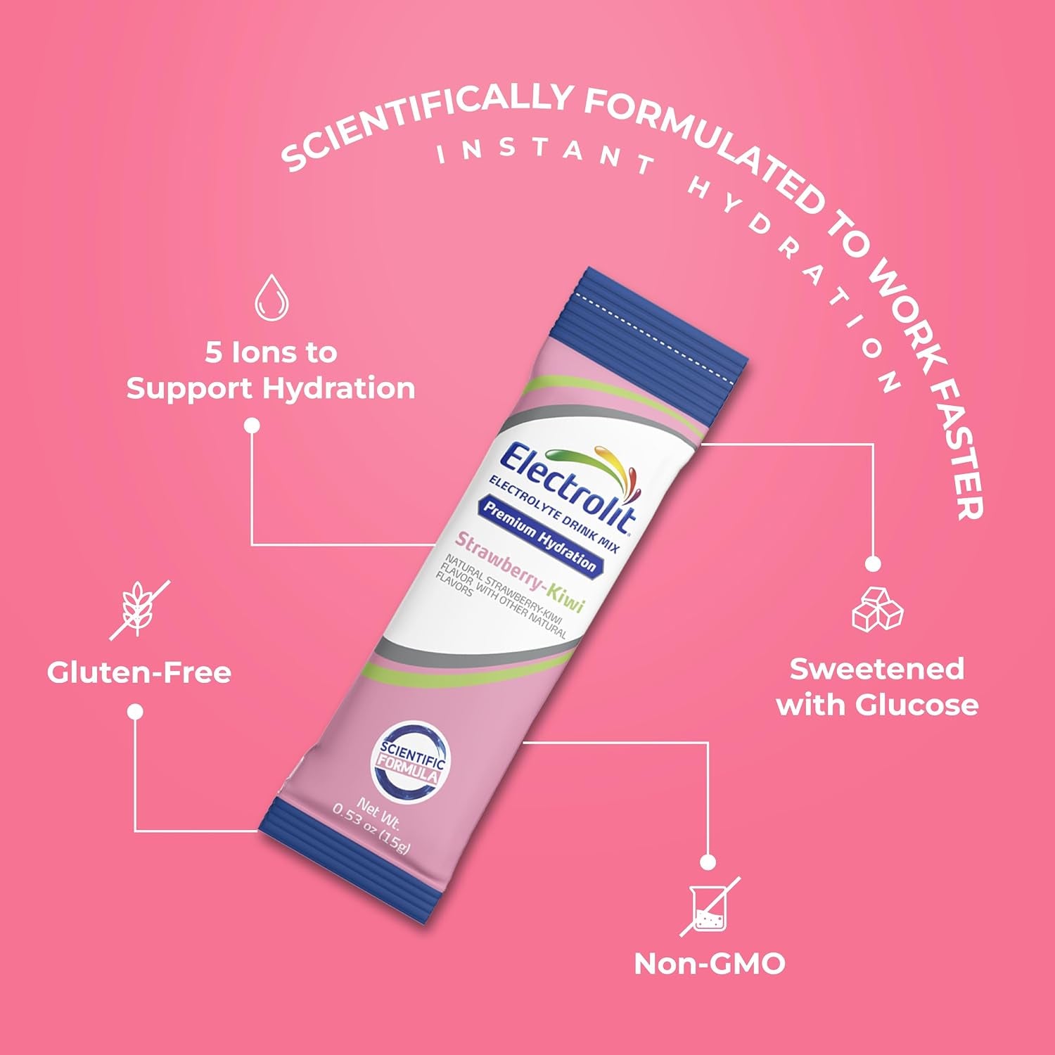 Electrolytes Powder Packets, Strawberry Kiwi 8 Pack, Powdered Hydration Packets for Dehydration & Rehydration, Post Workout Flavored Hydrating Drink Mix, Gluten Free Water Enhancer Sticks | Powdered Electrolyte Packets, Dehydration & Rehydration, Post Workout, Flavored Drink Mix, Gluten Free Water Enhancer Sticks