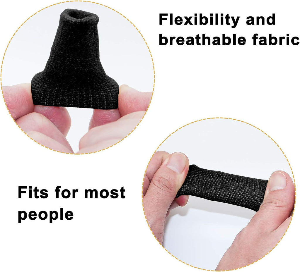 Finger Sleeves , Thumb Splint Brace for Finger Support, Breathable Elastic Finger Tape, Compression Pression Protector for Reliving Pain, Triggger Finger, Compression Aid for Sports, 10PCS (Black)