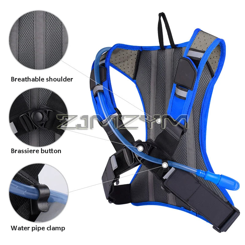 Waterproof Hydration Backpack Comfortable Breathable Sport Water Bag Backpacks with 2L Water Bag for Running Cycling Tourism