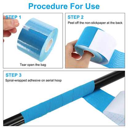 5Cm Aerial Hoop Tape Athletic Tape Adhesive Non-Slip Grip Tape Yoga Rig Sport Tape for Wrapping Exercises Gymnastics 16.4Ft