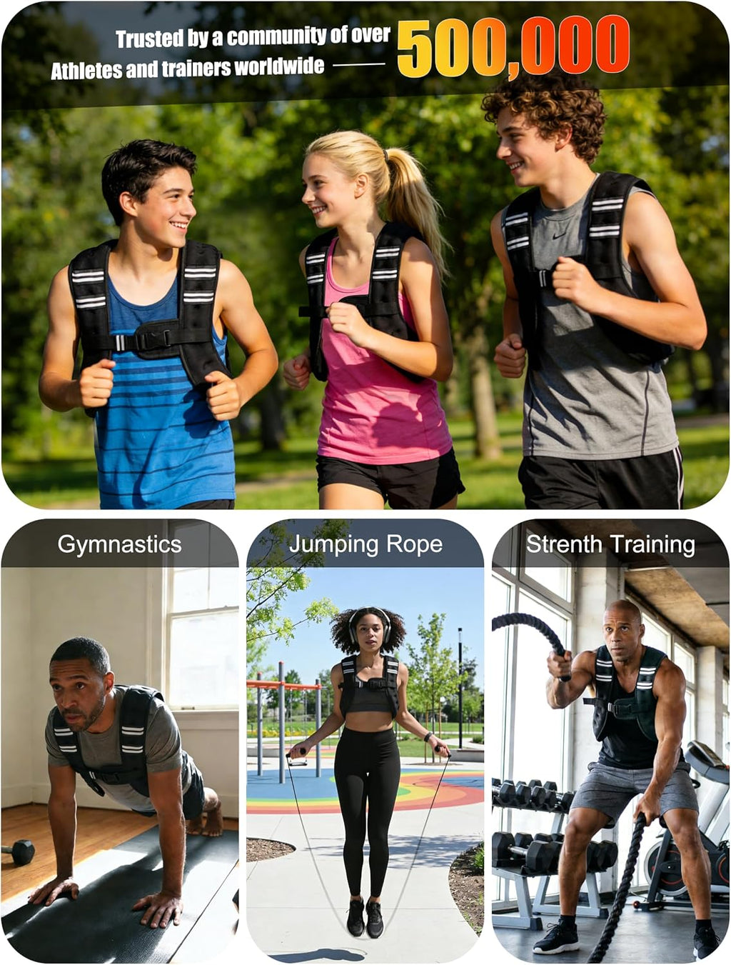 Weighted Vest Weight Vest for Men Women Kids Weights Included, Body Weight Vests Adjustable for Running, Training Workout, Jogging, Walking