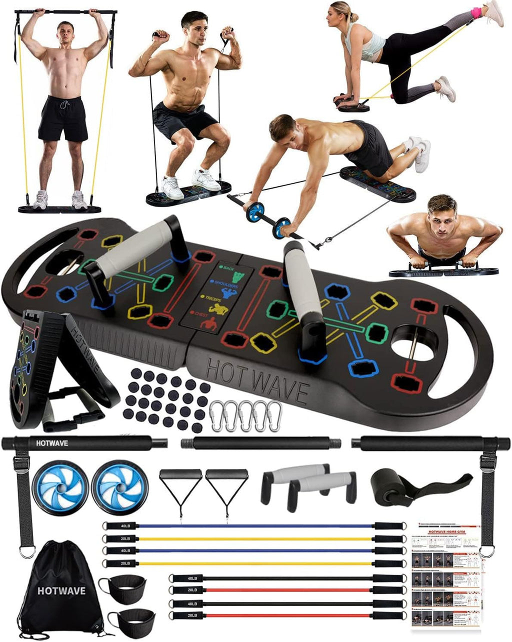 Push up Board, Portable Pushup Board, Foldable 20 in 1 Push up Bar | Multifunctional Pushup Handles for Floor, Professional Strength Training Equipment for Men and Women at Home Gym