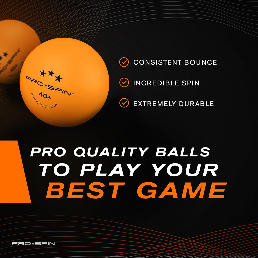 Ping Pong Balls - 3-Star Premium Orange Table Tennis Balls | High-Performance 40+ ABS Professional Quality | Ultimate Durability for Indoor & Outdoor Ping Pong Tables