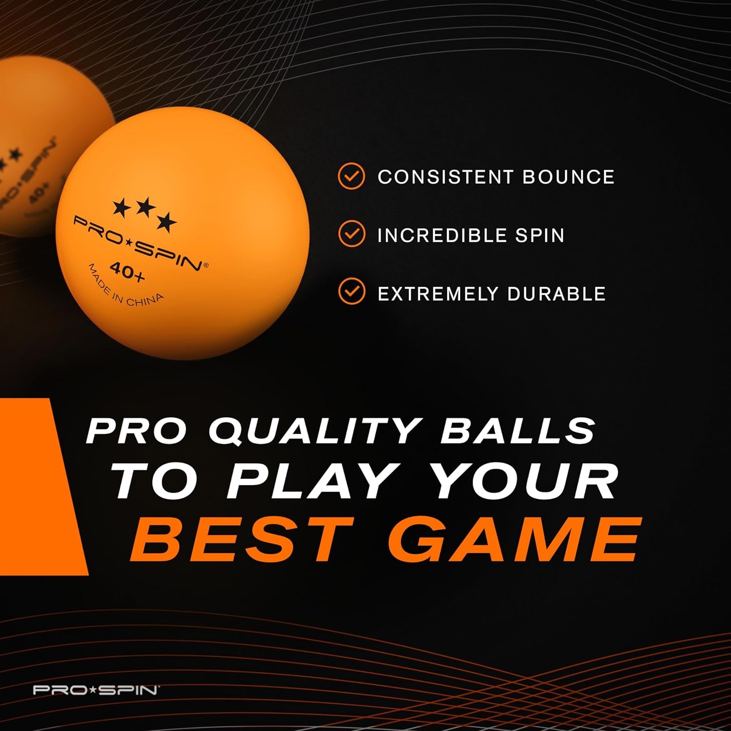 Ping Pong Balls - 3-Star Premium Orange Table Tennis Balls | High-Performance 40+ ABS Professional Quality | Ultimate Durability for Indoor & Outdoor Ping Pong Tables
