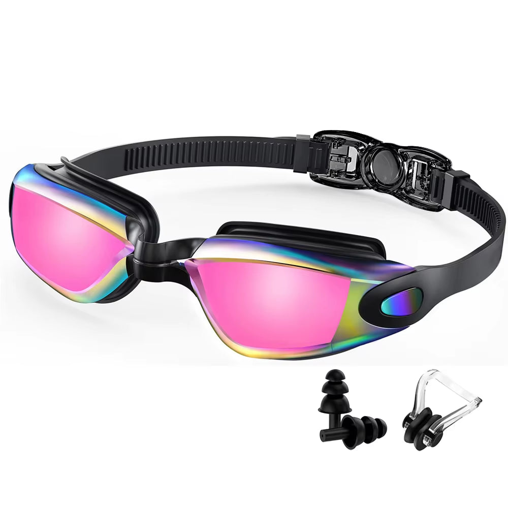 Swimming Goggles Professional Waterproof Swim Eyewear Glasses Anti-Fog 100% UV Protection No Leaking for Adult Men Women Youth
