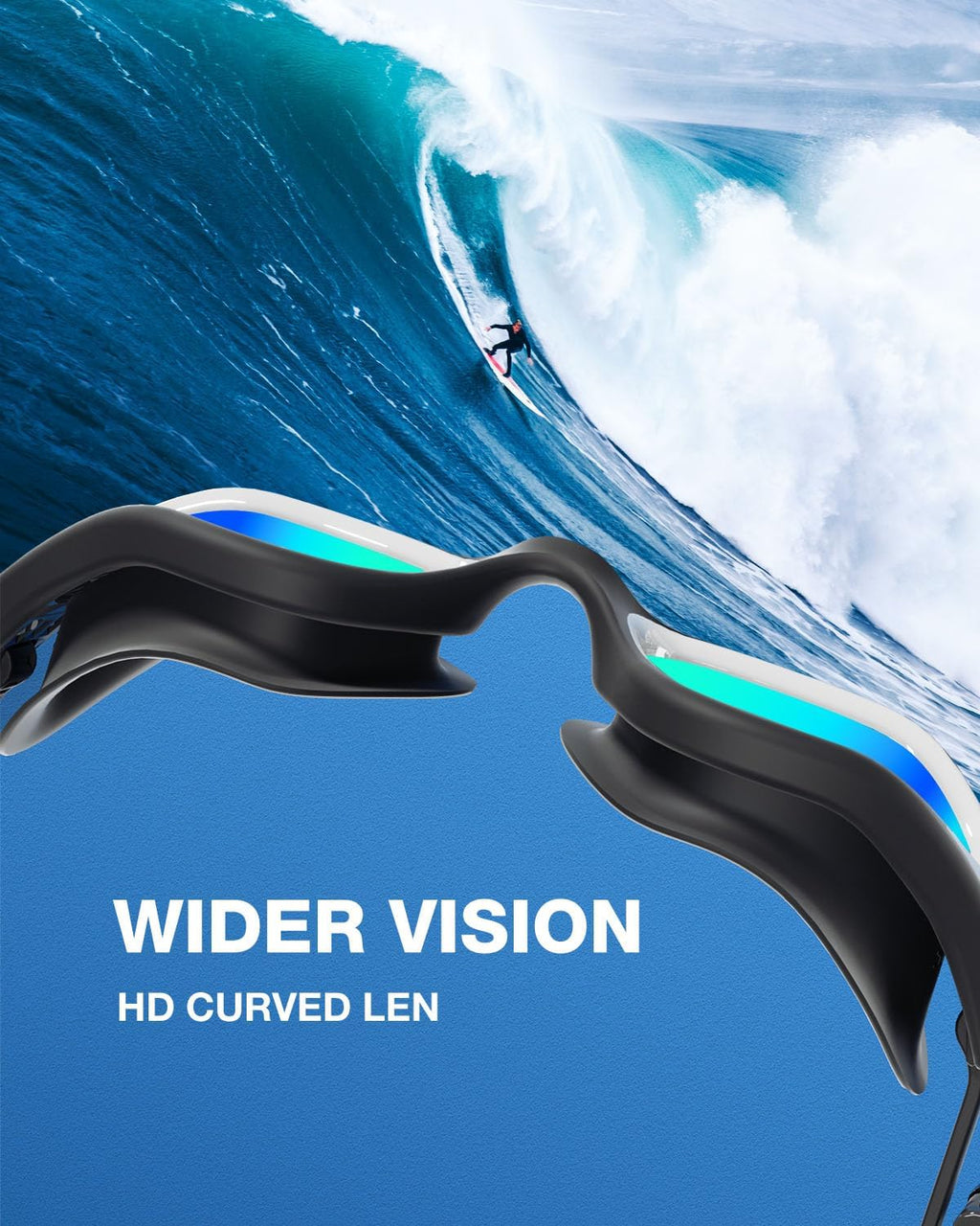 Swim Goggles Adult, G1 Air Unisex No Leak Anti-Fog with Swim Cap | UV400 Protection, Wide Panoramic View, Soft Silicone Gasket
