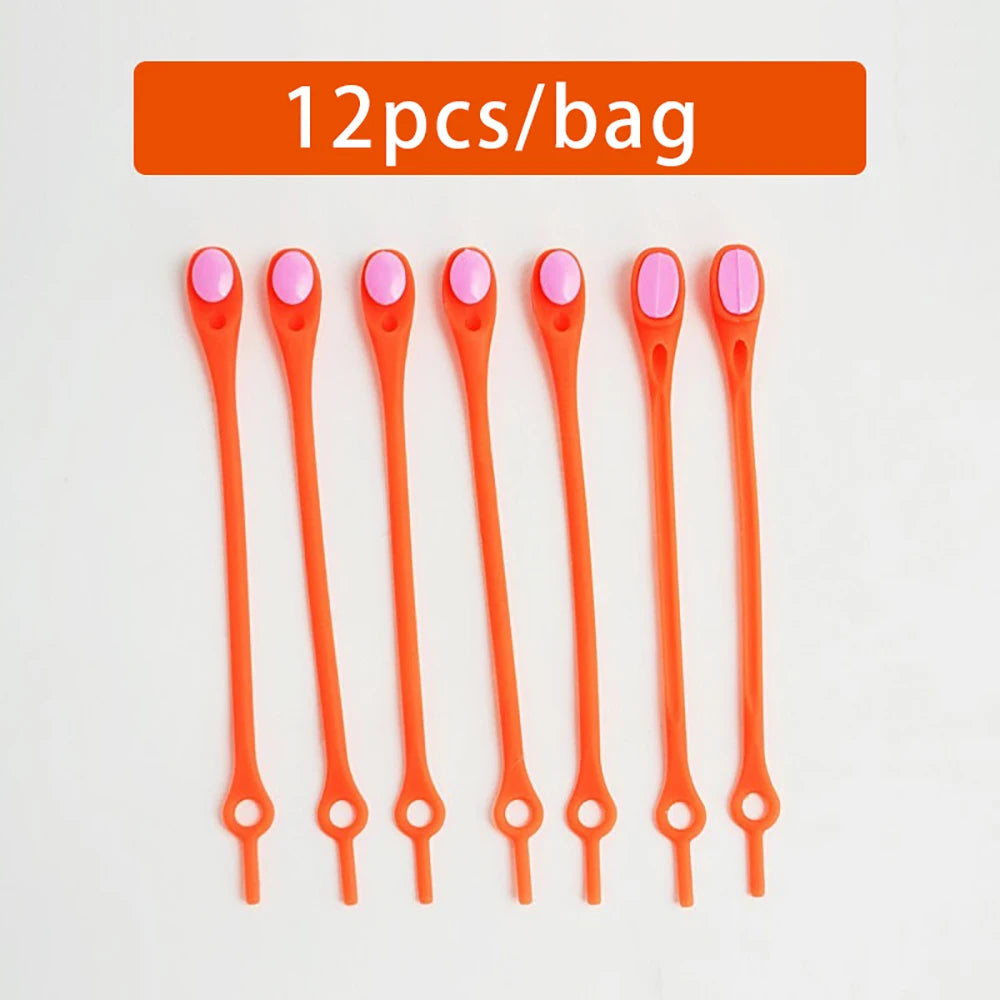 12Pcs Stretch Silicone Shoelaces No Tie Shoe Laces Elastic Laces Sneakers Adults Kids Lazy Shoelace for Shoes Rubber Zapatillas