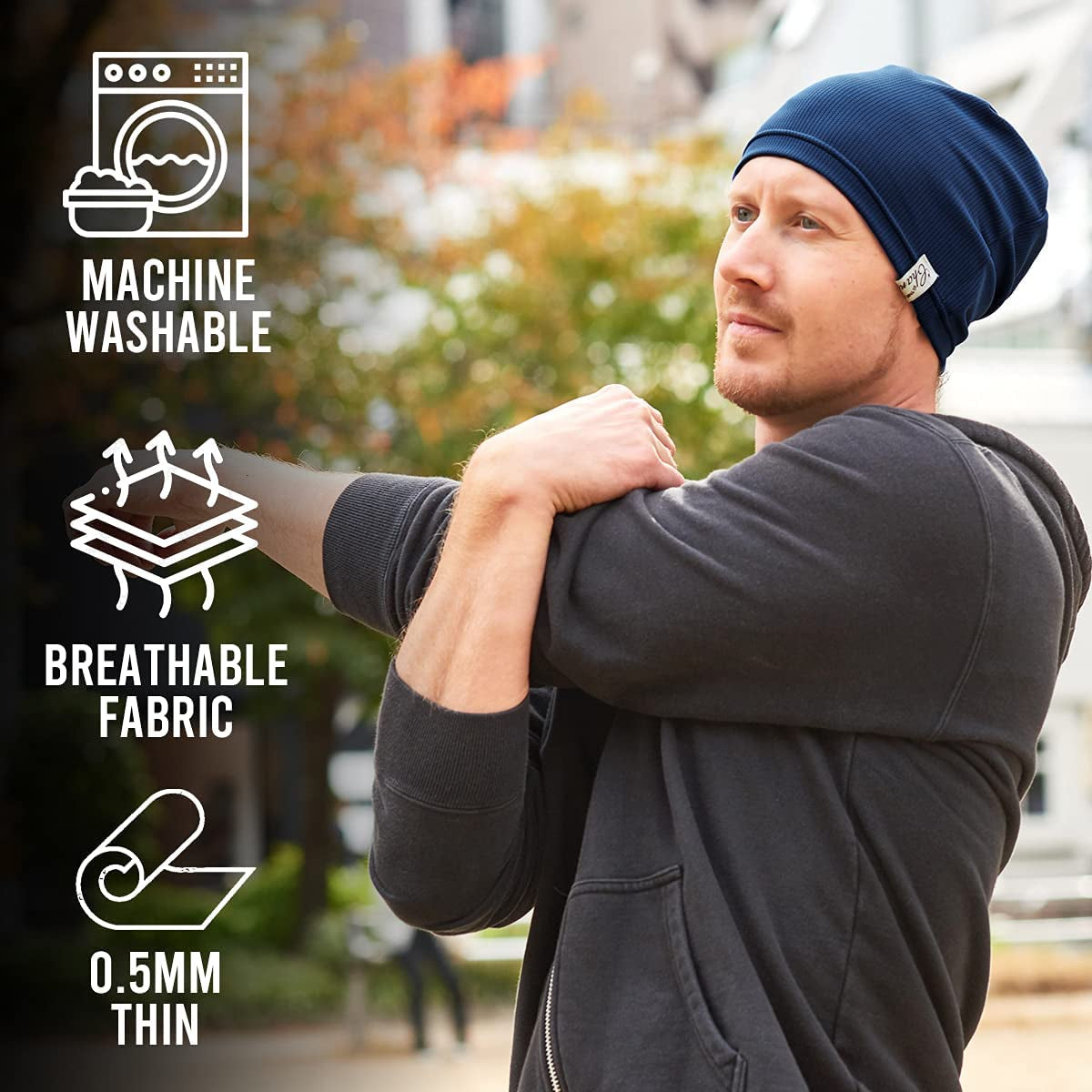 Mens &amp; Womens Running Sports Beanie, Sweat-Wicking Uv-Blocking Helmet Liner Gym Cap &amp; Cycling Hat