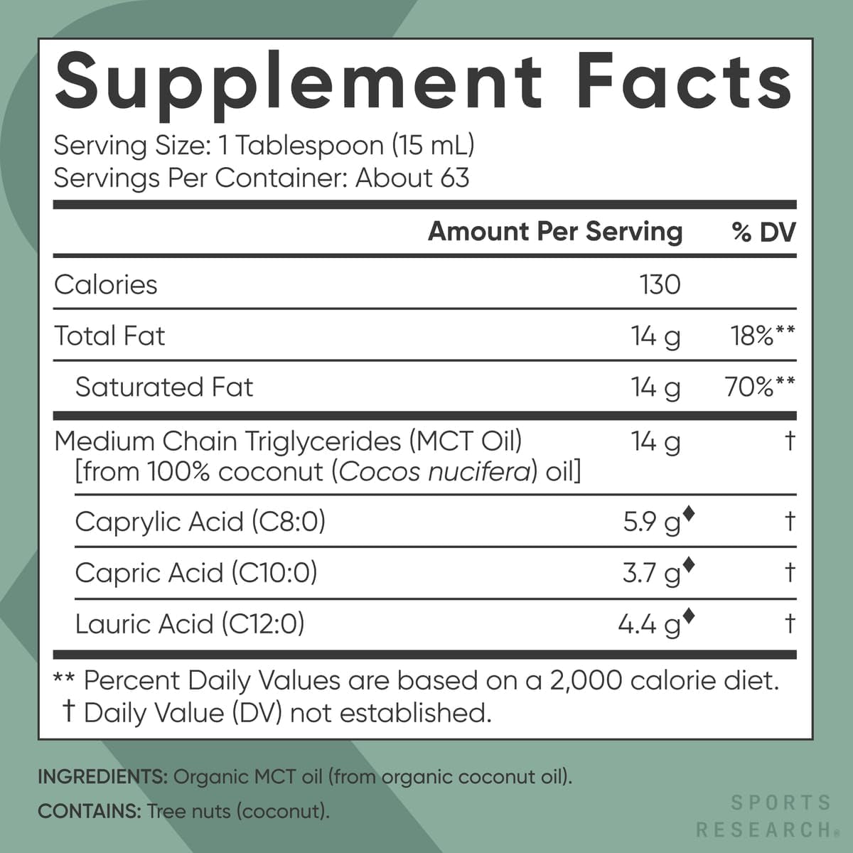 Sports Research® Organic Coconut MCT Oil 32Oz, Unflavored | Brain & Body Fuel | Great in Keto Coffee & Protein Shakes | Vegan, Keto, Non-Gmo - 63 Servings