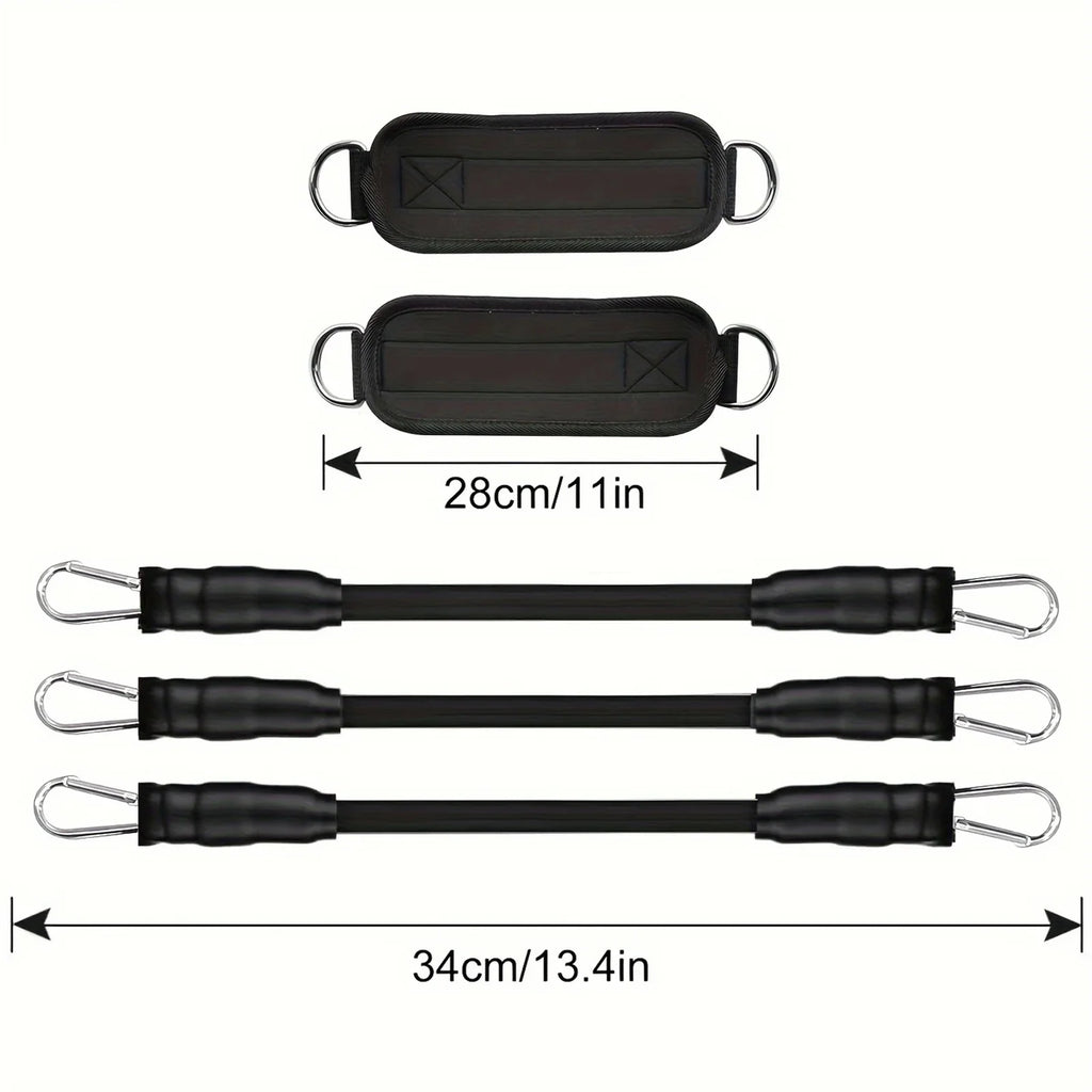 Resistance Bands Set – Resistance Band and Adjustable Ankle Exercise Bands with Cuffs Great Equipment for Training, Working Out, Yoga,Home Gym with Carry Bag,Set of 8(Black)
