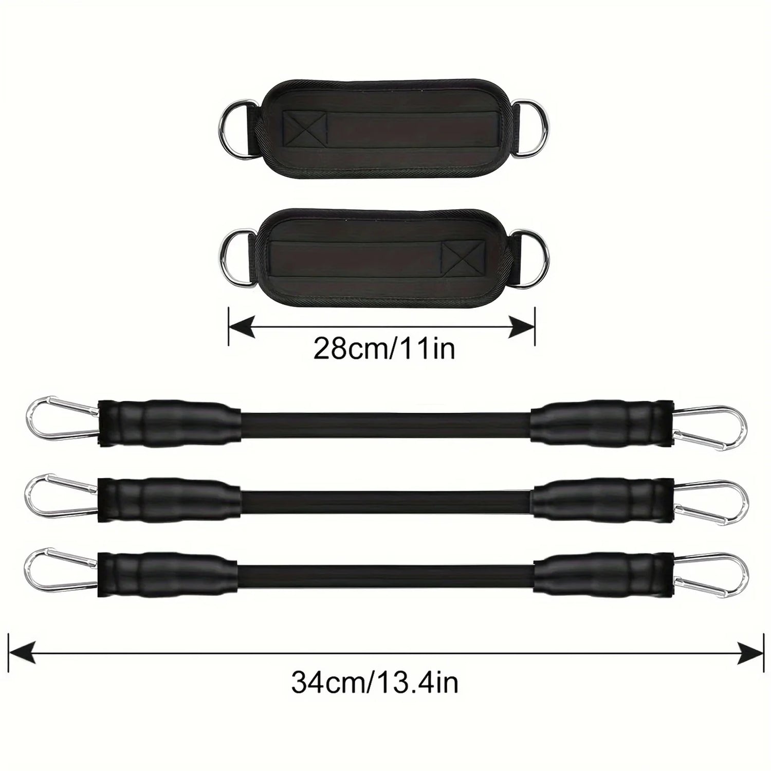 Resistance Bands Set – Resistance Band and Adjustable Ankle Exercise Bands with Cuffs Great Equipment for Training, Working Out, Yoga,Home Gym with Carry Bag,Set of 8(Black)