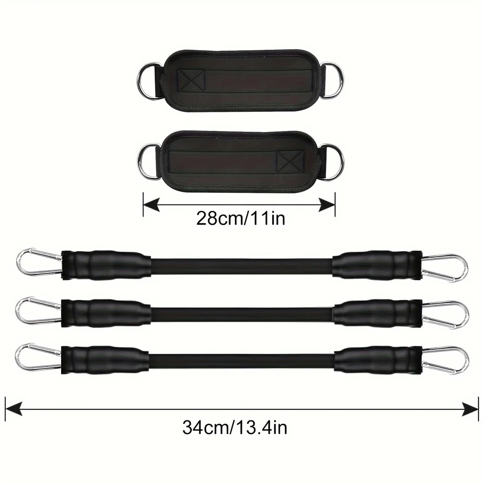 Resistance Bands Set – Resistance Band and Adjustable Ankle Exercise Bands with Cuffs Great Equipment for Training, Working Out, Yoga,Home Gym with Carry Bag,Set of 8(Black)