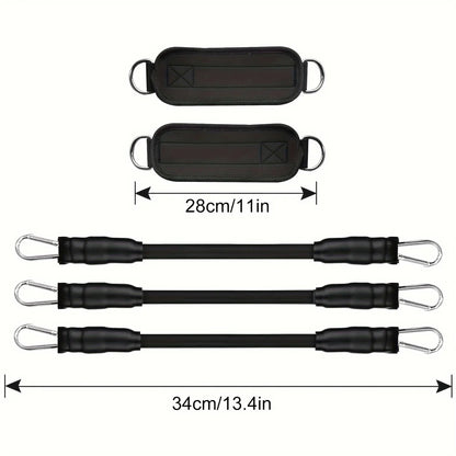Resistance Bands Set – Resistance Band and Adjustable Ankle Exercise Bands with Cuffs Great Equipment for Training, Working Out, Yoga,Home Gym with Carry Bag,Set of 8(Black)