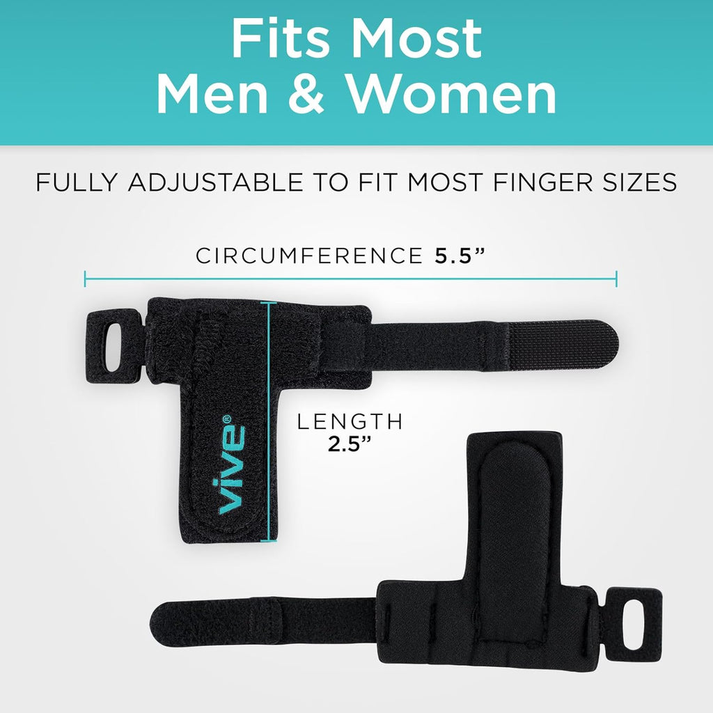Trigger Finger Splint Support Brace for Straightening Curved, Bent | Locked & Stenosing Tenosynovitis Hands - Tendon Release & Pain Relief (2-Pack, Black) - HSA/FSA Approved