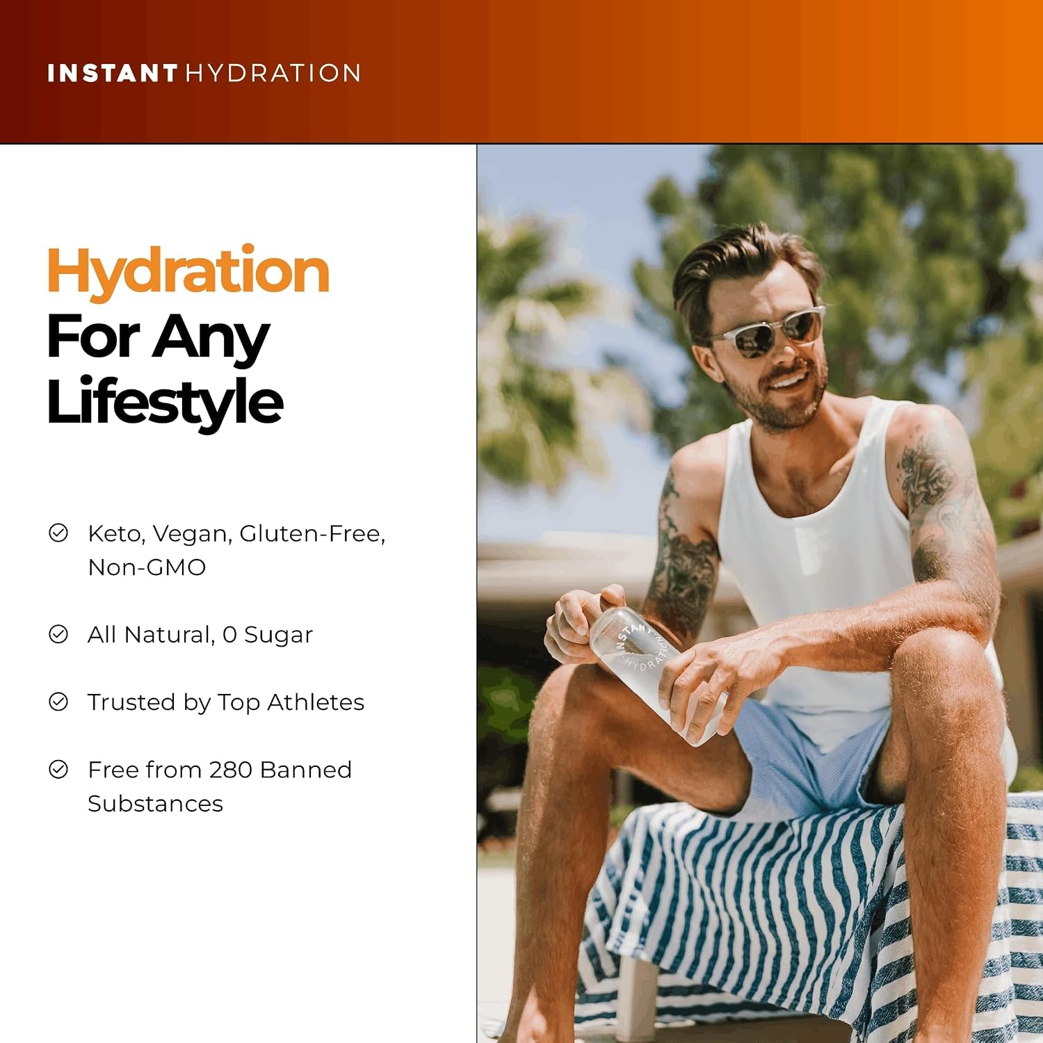 Sugar Free Electrolytes Powder Packets - Mango Pineapple Electrolyte Drink Mix & Travel Essentials - Post Workout Recovery, Brain Health, Muscle & Tissue Support - 20 Sticks