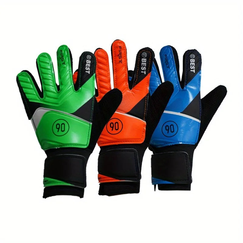1 Pair Goalkeeper Gloves - Wear-Resistant Latex, Anti-Slip Soccer Goalie Gloves for Training &amp; Matches, Football Training Equipm