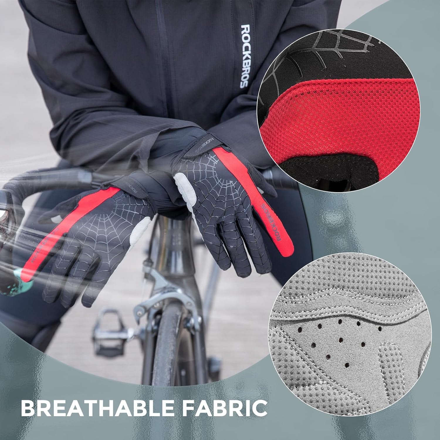 Bike Gloves MTB Road Cycling Gloves SBR Anti-Slip Breathable | Foam & Lycra Mesh, Silicone Grip & Shock-Absorb for Men Women, Reduces Fatigue, for Commuting, Driving, Exercising, Running