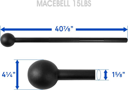Steel Mace Bell for Strength Training, Support Full Body, Muscles, Shoulder, Grips &amp; Forearms Workouts, Stretching 5, 7, 10, 15, 20, 25, 30 LB for Woman &amp; Man