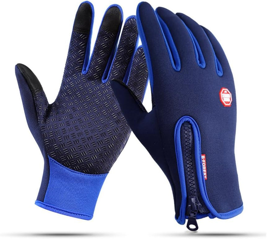 Winter Gloves Touch Screen Warm Gloves Cold Weather Windproof Cycling Driving Riding Bike Telefingers Thermal Gloves Non-Slip Silicone Gel Adjustable Full Finger Mittens