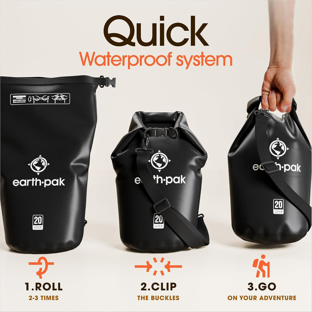 Waterproof Dry Bag - Roll Top Waterproof Backpack Sack Keeps Gear Dry for Kayak with Waterproof Phone Case