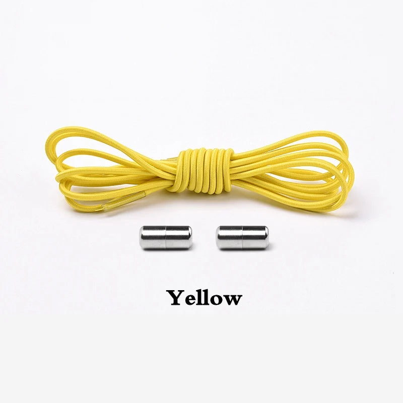 1Pair Elastic Shoelaces round No Tie Shoe Laces Sneakers Shoelace Kids Adult Elastic Laces One Size Fits All Shoes Dropshipping