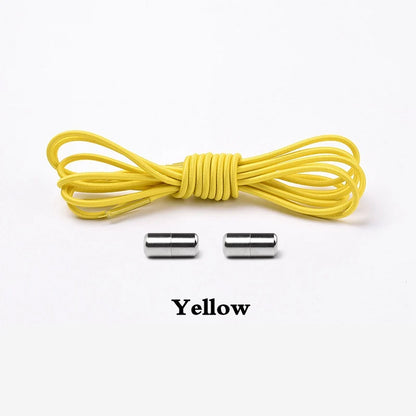 1Pair Elastic Shoelaces round No Tie Shoe Laces Sneakers Shoelace Kids Adult Elastic Laces One Size Fits All Shoes Dropshipping
