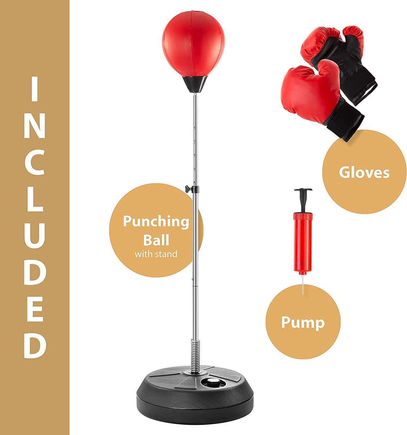 Punching Bag with Stand Adjustable Boxing Speed Bag Teens Adults