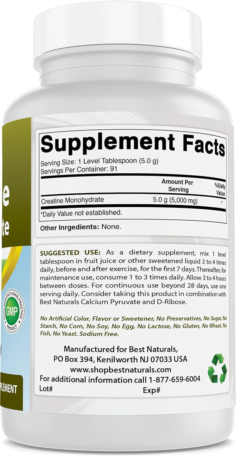 Creatine Monohydrate 1 Lb Pure Powder (1 LB (Pack of 2))