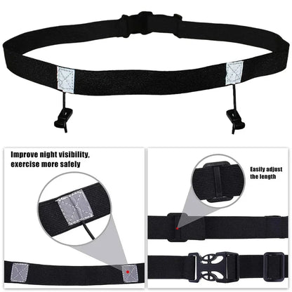 Running Race Number Belt Waist Pack Bib Holder for Triathlon Marathon Cycling Motor with 6 Gel Loops Fitness Sport Accessories