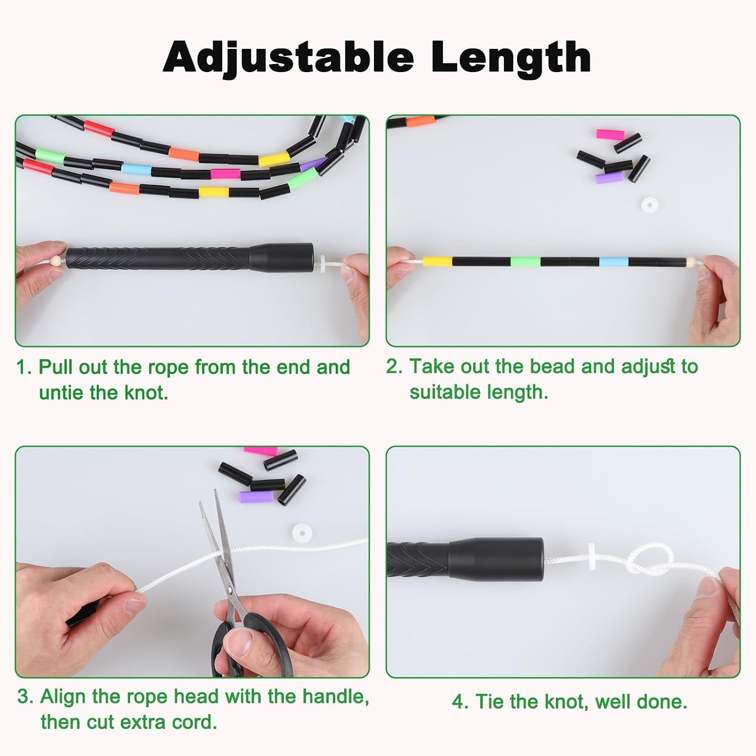 16.5FT Double Dutch Jump Ropes for Adults Kids 2-PACK | Rainbw Long Jump Rope, 1” Beaded Jump Rope for Fitness, Segmented Skipping Ropes for Exercise Training, Tangle-Free
