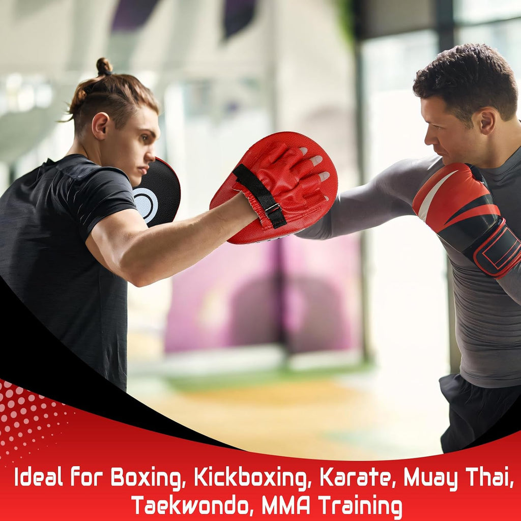 Punching Mitts Kick Pack Set, Boxing Pads Curved Focus Punching Mitts Kickboxing Striking Target Pads for Kids Men Women, Martial Arts Training Equipment for Boxing Taekwondo Karate Muay Thai
