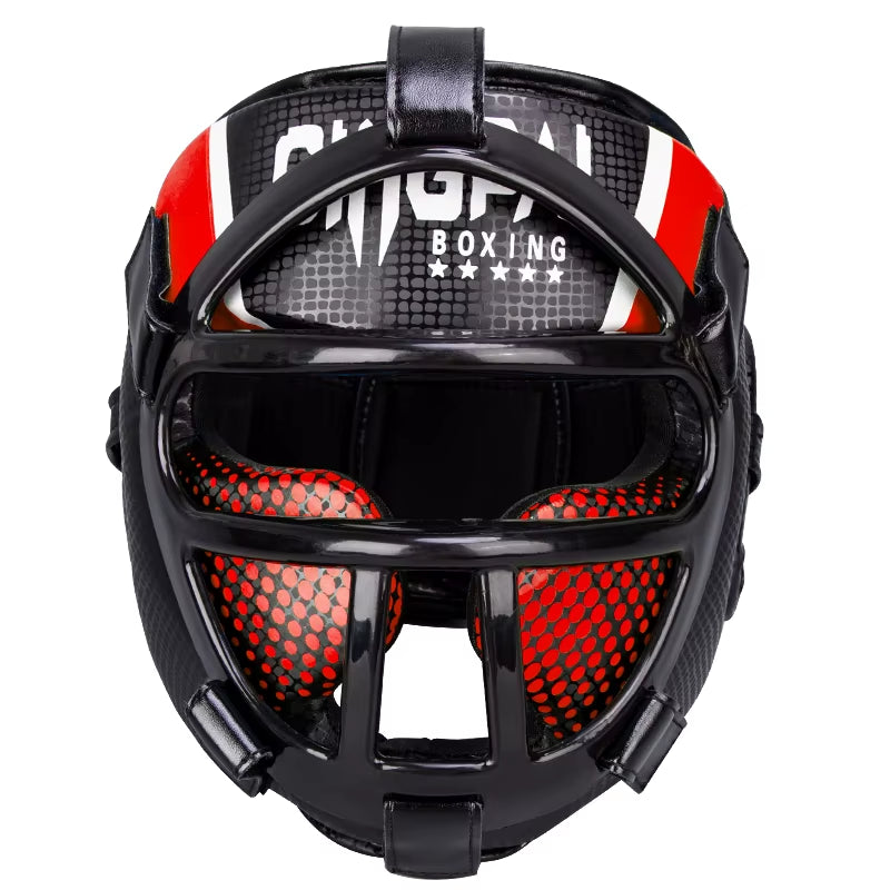 Muay Thai Martial Taekwondo W/Mask Kids/Adults Headgear Muay Sparring Equipment Protector New Training Head Arts Boxing Helmet